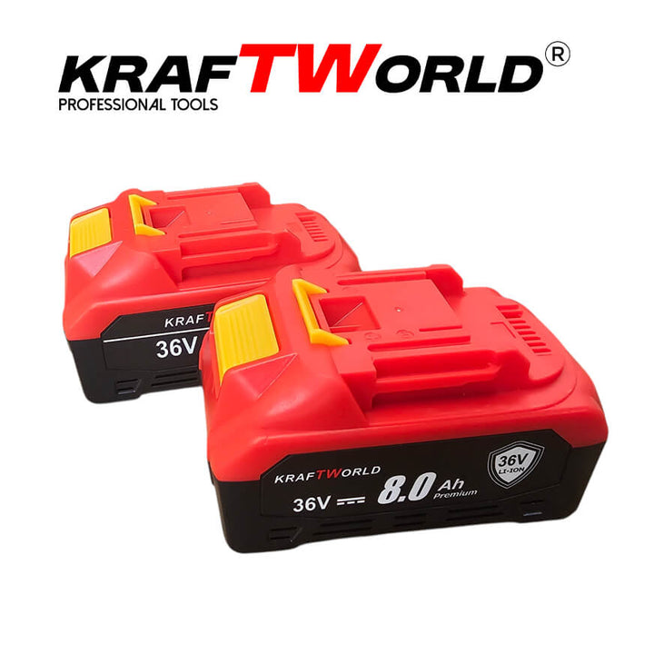 Комплект Акумулаторен Гайковерт и Ъглошлайф 125мм Kraftworld 36V 8Ah