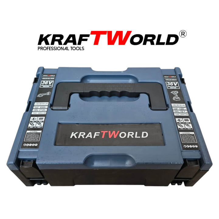 Комплект Акумулаторен Гайковерт и Ъглошлайф 125мм Kraftworld 36V 8Ah