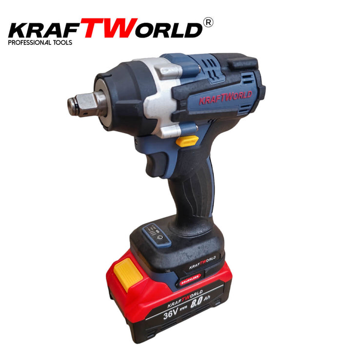 Комплект Акумулаторен Гайковерт и Ъглошлайф 125мм Kraftworld 36V 8Ah