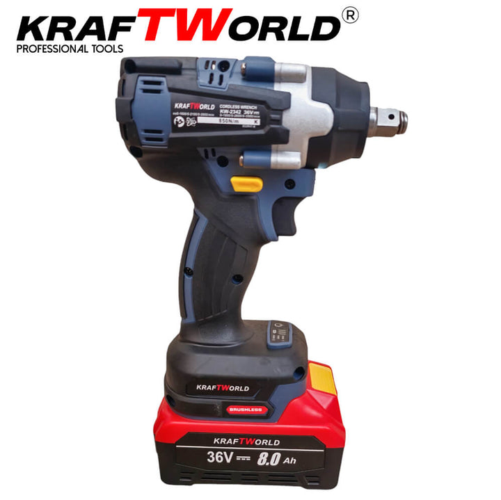 Комплект Акумулаторен Гайковерт и Ъглошлайф 125мм Kraftworld 36V 8Ah