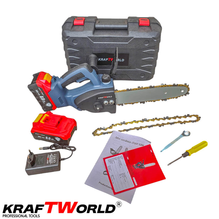 KraftWorld 36V Трион с 2 Батерии и Автоматично Омасляване